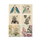 Декупажна карта 29,5*42см ЕВ-Д115 Птахи та вінтажні клітки