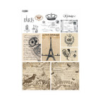 Декупажна карта 29,5*42см ЕВ-Д117 Париж. Чорно-білий та сепія
