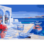 Картина по номер. на холсті 40*50см Идейка КН2140 Блакить Санторіні