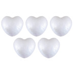 Заготовка для декорування пенопласт Santi набір 5шт. Серце 70мм 740614