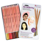 Олівці акварельні набір 12кол Derwent Academy Watercolour Тілесні відтінки у металевій коробці 2300386