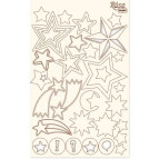 Чіпборд для скрапбукінгу 126*200 мм Зірки класичний білий 94232055