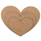 Заготовка для декорування Rosa Talent (ДВП) набір 3шт Серце 4801173