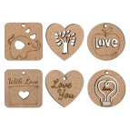 Заготовка для декорування Rosa Talent (ДВП) набір 6шт Теги Love 4801166