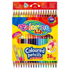 Олівці кольорові 18шт/36кол. Colorino двусторонні тригранні 68512