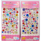 Наліпки дитячі СТРАЗИ 100*160мм квіти асорті 8191*