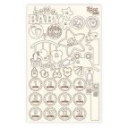 Чіпборд для скрапбукінгу 126*200 мм Дитячі мотиви 1 білий 94232051