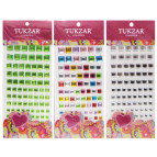 Наліпки для творчості Tukzar 9,5*16,5см стрази Квадрати асорті Tz-15257