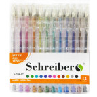 Гелеві ручки Schreiber набір 12шт металік S-708-12