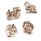 Модель 3D дерев'янна сборна механічна Ugears Фіджет, Трибики 70029