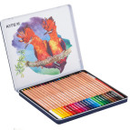 Олівці кольорові акв. 24кол. Kite мод 1053 Птахи мет. пенал K18-1053