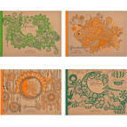 Блокнот для ескізів скетчбук 197*145мм 36арк МАНДАРИН крафт (діз 1805-1808) БК108 (203744)