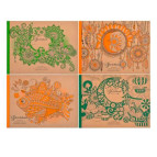 Блокнот для ескізів скетчбук 197*145мм 36арк МАНДАРИН крафт (діз 1809-1812) БК108/1 (203744)