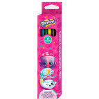 Олівці кольорові 6кол. РОСМЕН/Перо Shopkins тригранні 712238