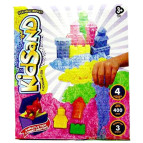 Ігровий пісок (кінетичний) DankoToys KidSand 4кол по 100гр + 3 формочки KS-04-01