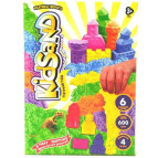 Ігровий пісок (кінетичний) DankoToys KidSand 6кол по 100гр + 4 формочки KS-04-05