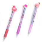 Кулькова ручка з насадкою 3-х кольорова ЛИДЕР Фламінго 8063-F/1915