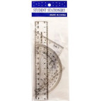 Линейки-набор 4пр PQ линейка 15см+2 угольника+транспортир, Неломайка