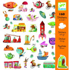 Наліпки дитячі Djeco 160 шт. Веселий транспорт DJ08844