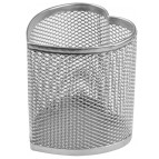 Стакан для ручок Optima 85x85х100мм метал. сітка серце. срібло O36320-10