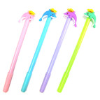 Кулькова ручка з насадкою Дельфін ЛИДЕР асорті, пише синім №072