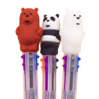 Кулькова ручка з насадкою 6-і кольорова ЛИДЕР Ведмежа №8799-В