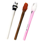 Кулькова ручка з насадкою Ведмежа що світиться ЛИДЕР асорті, пише синім №8239-B