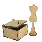 Заготовка для декорування Фабрика Декору (ДВП 3мм) для оформлення шедоубоксу, №50 Скарбничка + манекен FDSBK-50