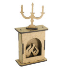 Заготовка для декорування Фабрика Декору (ДВП 3мм) для оформлення шедоубоксу, №51 Камін + підсвічник FDSBK-51