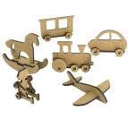 Заготовка для декорування Фабрика Декору (ДВП 3мм) для оформлення шедоубоксу, №59 Дитячі іграшки FDSBK-59