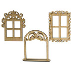 Заготовка для декорування Фабрика Декору (ДВП 3мм) для оформлення шедоубоксу, №64 Вікна FDSBK-64