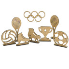 Заготовка для декорування Фабрика Декору (ДВП 3мм) для оформлення шедоубоксу, №66 Спортивний інвентар FDSBK-66