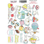 Стікери для творчості Фабрика Деккору №019 Bunny birhtday party FDSTK-019