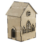 Заготовка для декорування Фабрика Декору (ДВП 3мм) Будиночок-3 8,5*8,5*14см FDPO-107