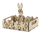 Заготовка для декорування Фабрика Декору (ДВП 3мм) Кошик з зайчиком FDPO-145