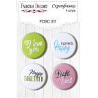 Скрапфішки Д-25см Фабрика Декору 4шт набір №011 FDSC-011