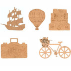 Заготовка для декорування Rosa Talent (ДВП) набір 5шт "Подорож" 2809016
