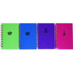 Зошит спіраль А5 100арк пласт обкл Лидер А5-210 кліт