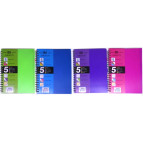 Зошит спіраль А5 120арк пласт обкл 6розд Лидер мікс 6610