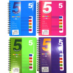 Зошит спіраль А5 120арк пласт обкл 6розд Лидер мікс 6612