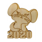 Заготовка для декорування АТЛАС Мишеня №14 спираючись на цифри 2020 (фанера) 6,2*7,2см В-0396