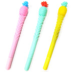 Кулькова ручка з насадкою Ананас ЛИДЕР асорті, пише синім №627