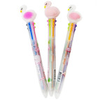 Кулькова ручка з насадкою 6-і кольорова ЛИДЕР Фламінго №8799-F