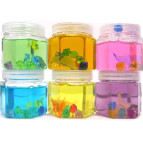 Іграшка антістрес Слайм (Лізун) №2512/HB-8 у баночці 6*6см з дельфіном та камінцями