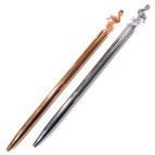 Кулькова ручка з насадкою метал Фламінго ЛИДЕР асорті, пише синім №B-107