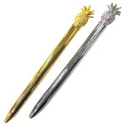 Кулькова ручка з насадкою метал Ананас ЛИДЕР асорті, пише синім №B-102