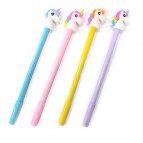 Кулькова ручка з насадкою Єдиноріг асорті, пише синім №8716