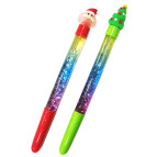 Гелева ручка з насадкою Новорічний Мікс з блискітками, пише синім UK-07