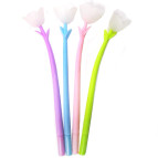 Гелева ручка з насадкою Квітка ніжна (відкритий бутон) асорті, пише синім №1395