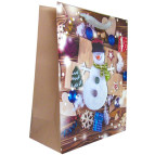 Пакет подарунковий паперовий HP 26*32*12см Новорічний HP-651M-2